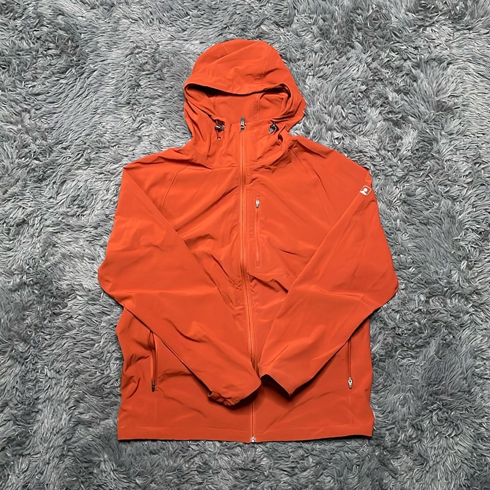 Eastern Mountain Sports Burnt Orange Lightweight Zip Up Rain Jacket Size Medium